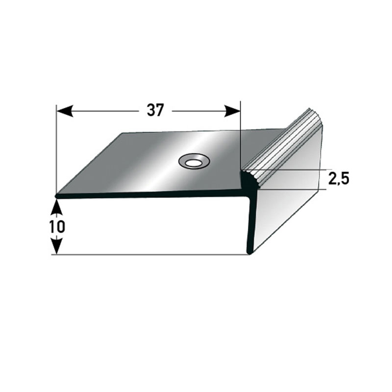 AUER Alu Treppenkantenprofil Typ 383, 10 x 37 x 2,5 mm, 270 cm, silber AUER Alu Treppenkantenprofil Typ 383, 10 x 37 x 2,5 mm, 270 cm, silber
