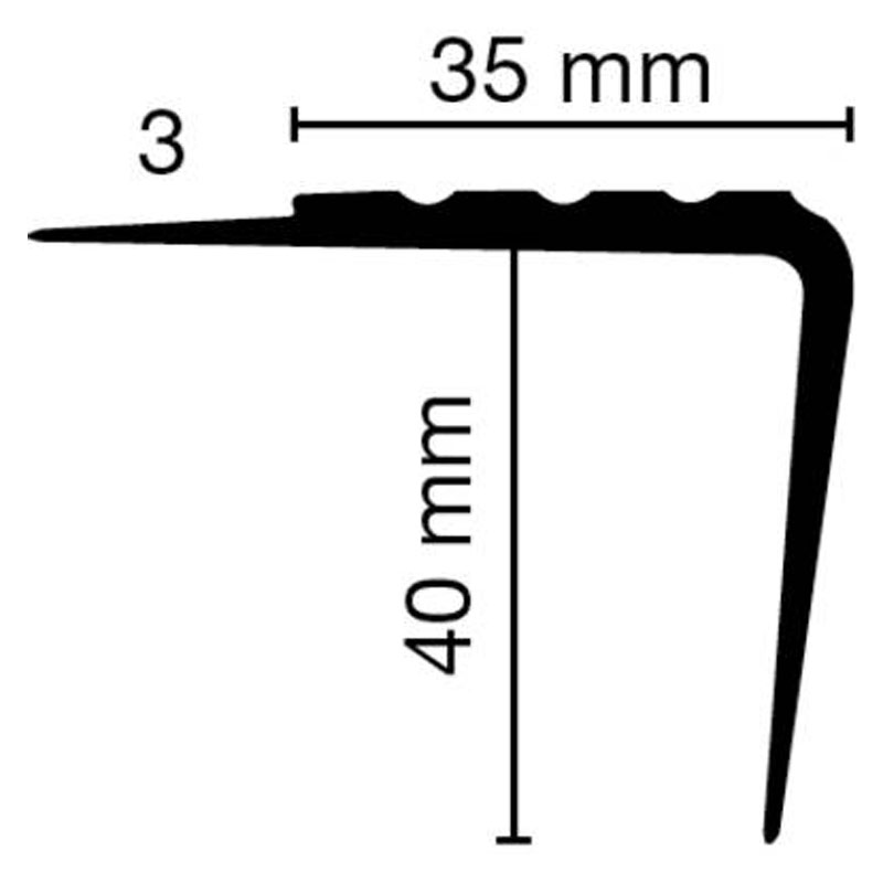 Döllken PVC Treppenkante TK35/40/3R 450 cm, dunkelgrau (0146)
