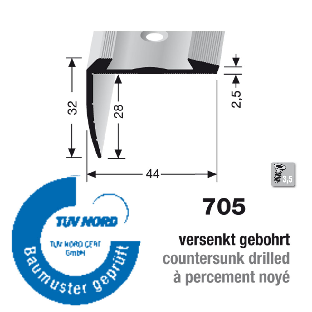 Küberit Kombi Treppenkantenprofil, 28 x 44 mm, Typ 705 Küberit Kombi Treppenkantenprofil, 28 x 44 mm, Typ 705