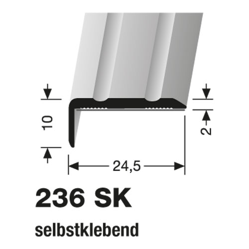 Küberit Alu Winkelprofil 24,5 x 10 mm Typ 236 SK, 100 cm, bronze (F6)