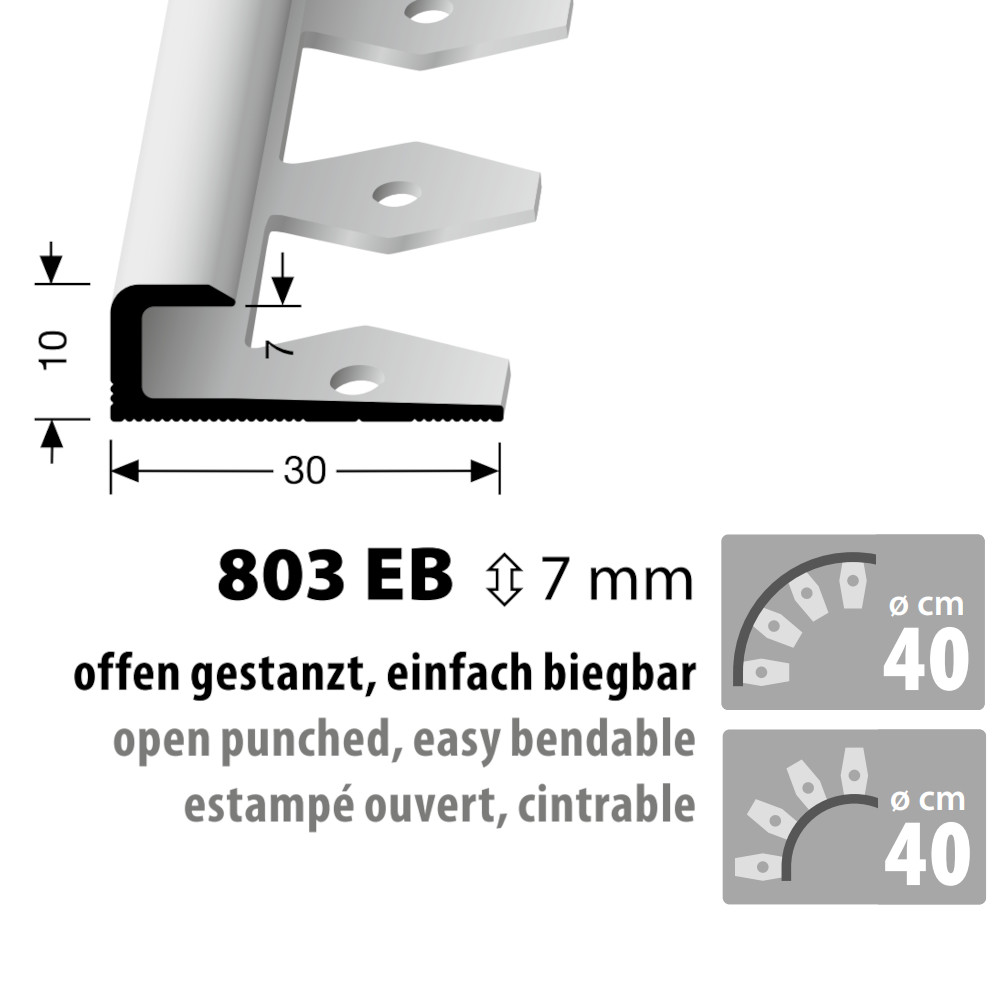 Küberit Alu Einfassprofil Typ 803 EB, 250 cm, silber (F4) Küberit Alu Einfassprofil Typ 803 EB, 250 cm, silber (F4)