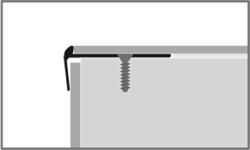 Küberit biegbares Treppenkantenprofil Typ 864 EB, 250 cm, edelstahloptik (F2)
