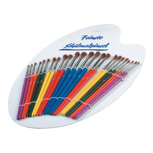 WISTOBA Schulmalpinsel. rund 24 Stck.. sortiert auf Karte