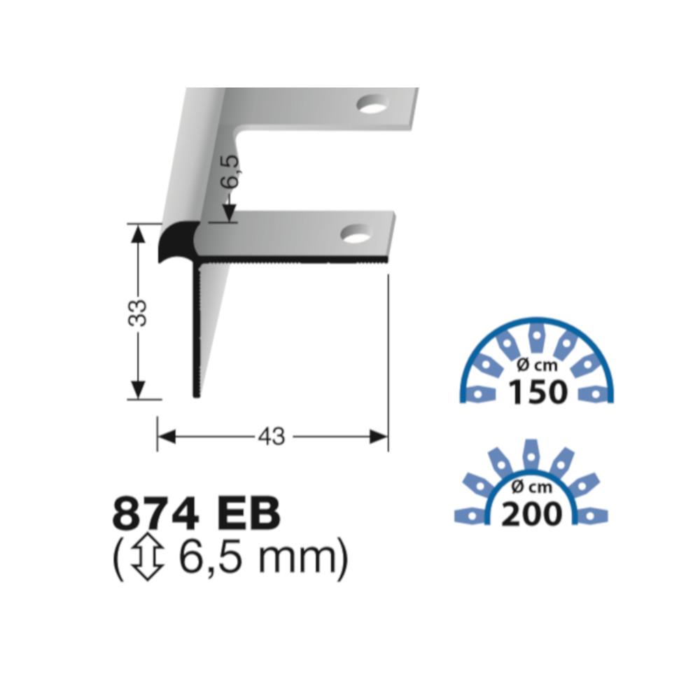 Küberit biegbares Treppenkantenprofil Typ 874 EB, 250 cm, edelstahloptik (F2) Küberit biegbares Treppenkantenprofil Typ 874 EB, 250 cm, edelstahloptik (F2)