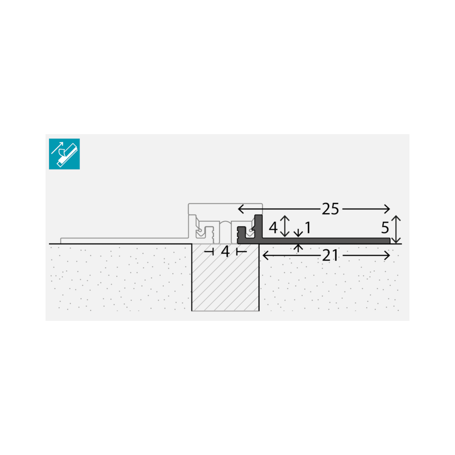 PRINZ DilaTec Dehnungsfugen Basisprofil Nr. 778, 1,5 bis 6,0 mm, Alu natur, 300 cm