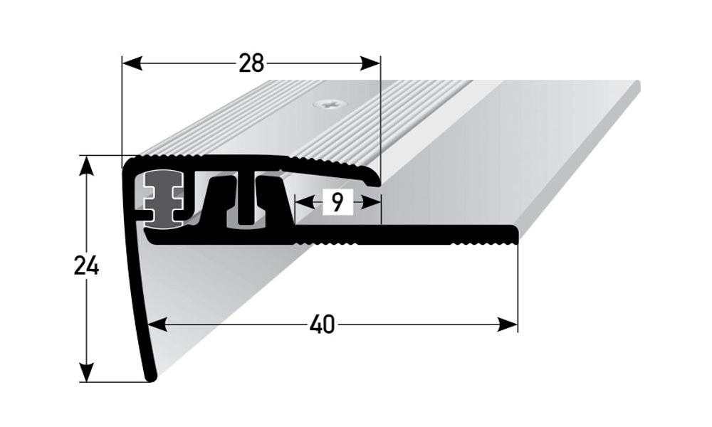 AUER Alu SKD-Treppenkantenprofil Typ 351, 90 cm, silber AUER Alu SKD-Treppenkantenprofil Typ 351, 90 cm, silber