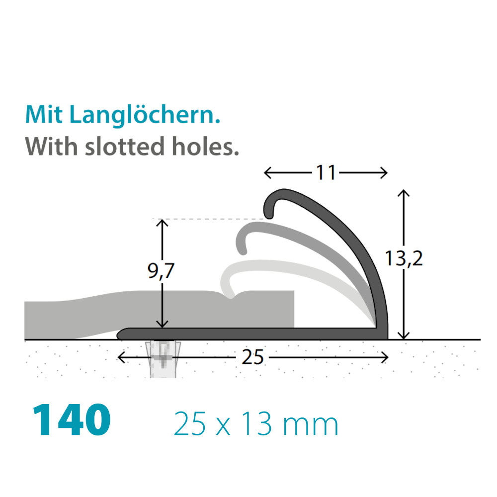 PRINZ Abschlussprofil "Klopfschiene" Nr.140 in verschiedenen Farben