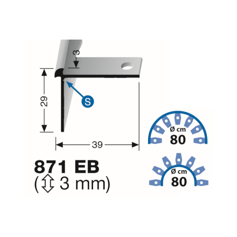 Küberit biegbares Treppenkantenprofil Typ 871 EB, 250 cm, edelstahloptik (F2) Küberit biegbares Treppenkantenprofil Typ 871 EB, 250 cm, edelstahloptik (F2)