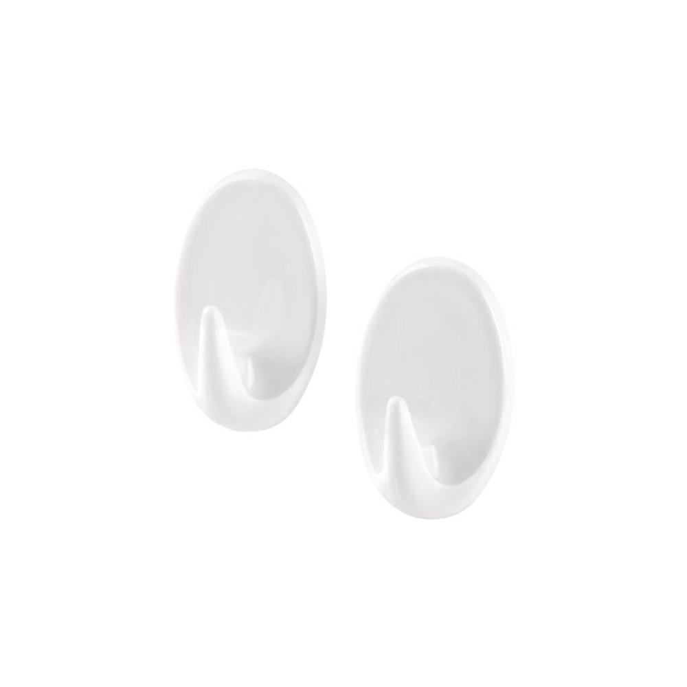 fix-o-moll Haken selbstklebend weiß oval 31 mm x 49 mm, 2 Stück