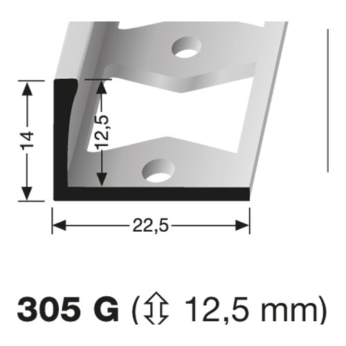 Küberit Fliesenabschlußprofil 12,5 mm Typ 305 G, 250 cm, bronze (F6) Küberit Fliesenabschlußprofil 12,5 mm Typ 305 G, 250 cm, bronze (F6)