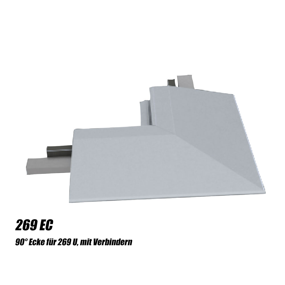 KÜBERIT 90° Ecke für Profil 269 U mit Verbindern. 1x 200 mm. silber KÜBERIT 90° Ecke für Profil 269 U mit Verbindern. 1x 200 mm. silber