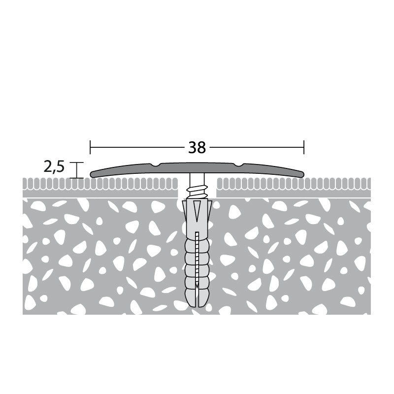PRINZ Alu Übergangsprofil Nr. 132, 38 mm, 500 cm, silber PRINZ Alu Übergangsprofil Nr. 132, 38 mm, 500 cm, silber