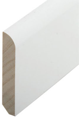 SÜDBROCK Holz Sockelleiste Abachi 10 x 58 mm, weiß lackiert, abgerundet, Längen á 240 cm SÜDBROCK Holz Sockelleiste Abachi 10 x 58 mm, weiß lackiert, abgerundet, Längen á 240 cm