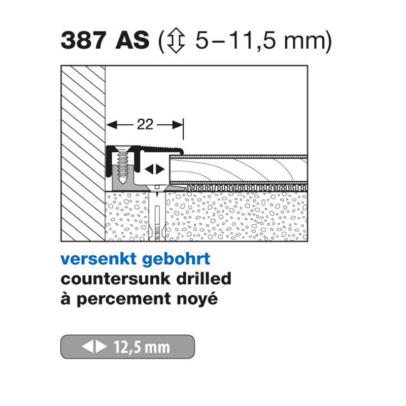Küberit Abschlussprofil PPS®-AS Typ 387-AS, 270 cm, edelstahloptik (F2) Küberit Abschlussprofil PPS®-AS Typ 387-AS, 270 cm, edelstahloptik (F2)