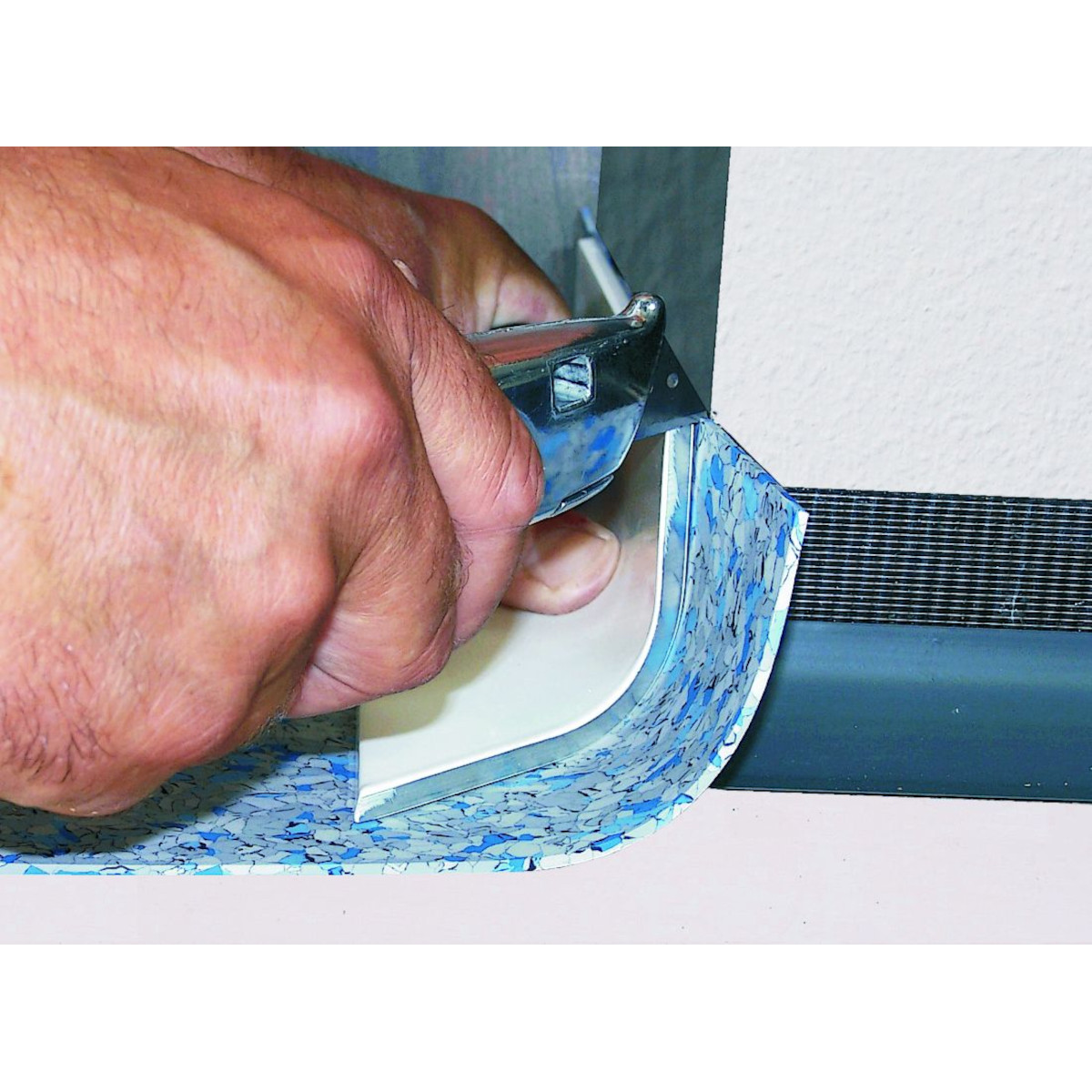 Eckenschablone für Innen- und Außenecken - für 100 mm Sockelhöhe Eckenschablone für Innen- und Außenecken - für 100 mm Sockelhöhe