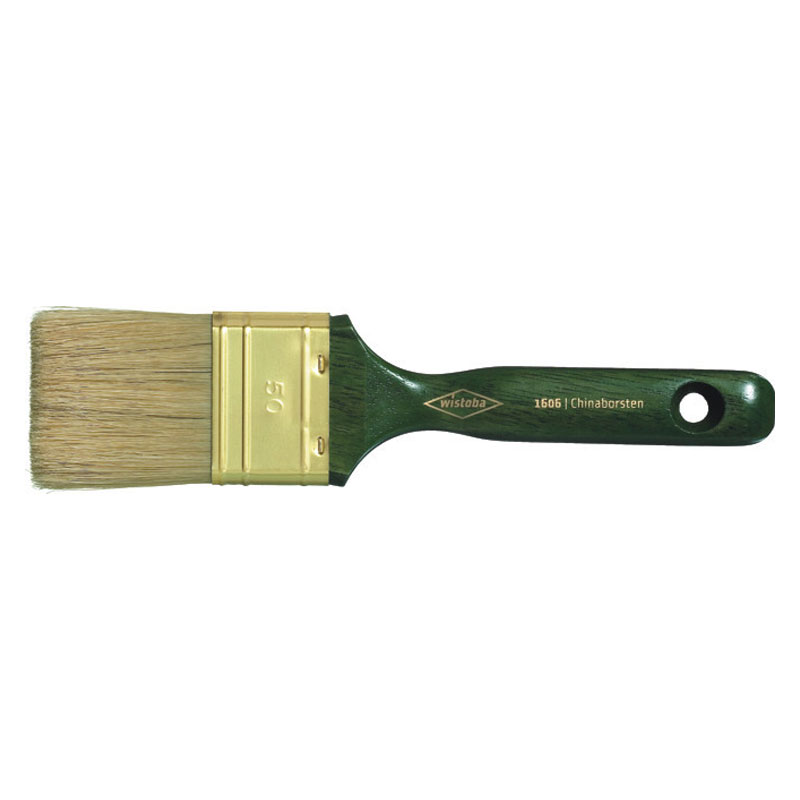 Wistoba Maler Flachpinsel 1606, 9. Stärke, reine helle Chinaborsten, grüner Stiel, 80 mm