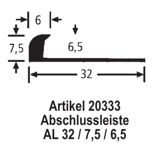 BOLTA PVC Abschlußleiste 32/7,5/6,5 400 cm, beige (0295) BOLTA PVC Abschlußleiste 32/7,5/6,5 400 cm, beige (0295)
