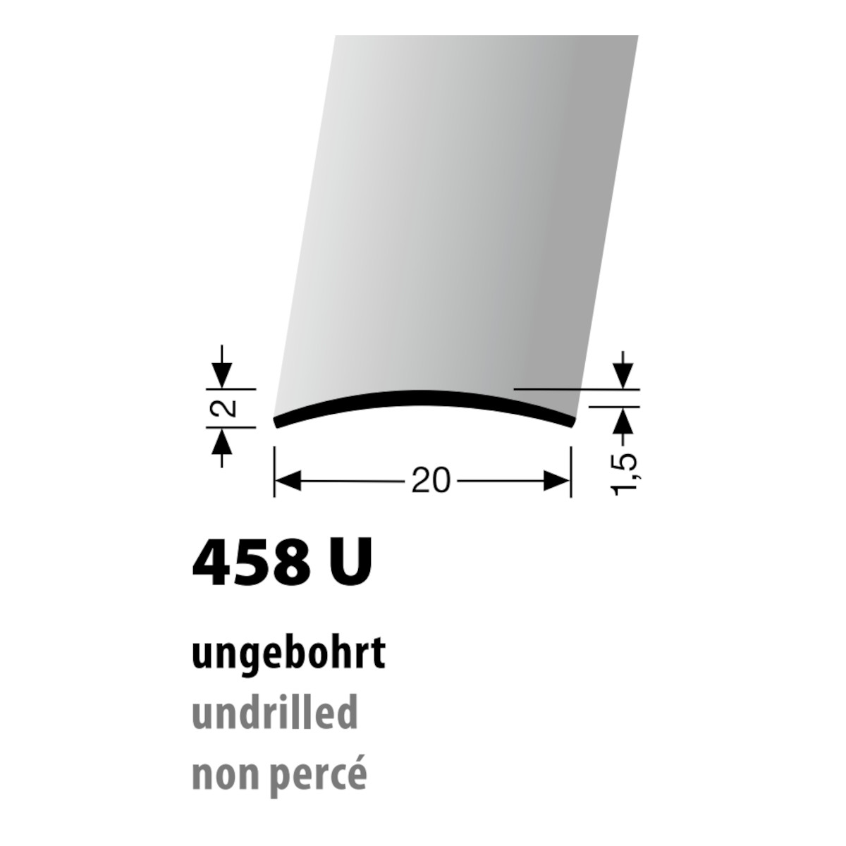 Küberit Alu Übergangsprofil 20 mm, Typ 458 U in verschiedenen Ausführungen Küberit Alu Übergangsprofil 20 mm, Typ 458 U in verschiedenen Ausführungen