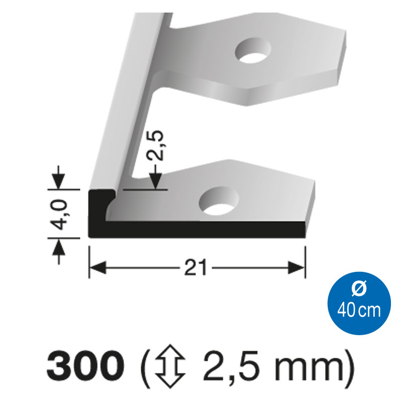 Küberit Alu Fliesenabschlußprofil einfach biegsam 2,5 mm, Typ 300, 250 cm, bronze (F6) Küberit Alu Fliesenabschlußprofil einfach biegsam 2,5 mm, Typ 300, 250 cm, bronze (F6)