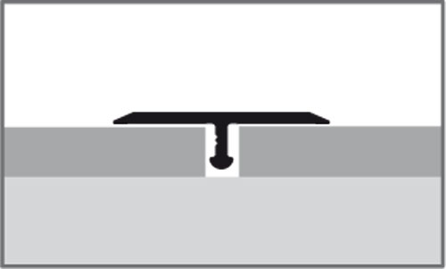 Küberit biegbares T-Profil Typ 290, 270 cm, edelstahloptik f.g. (F2G)