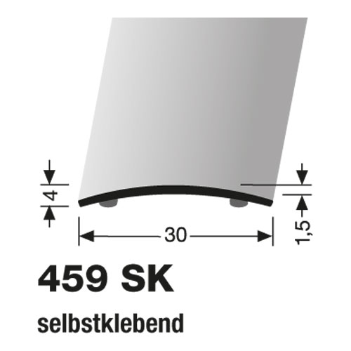 Küberit Alu Übergangsprofil 30 mm Typ 459 SK, 500 cm, edelstahloptik (F2G)