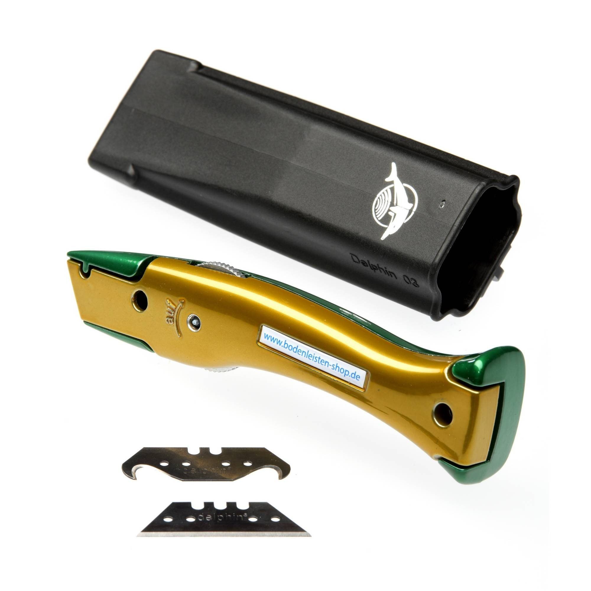 Delphin® 03 - Universalmesser Das Original, Style-Edition 2-farbig, Candy Grün-Gold Delphin® 03 - Universalmesser Das Original, Style-Edition 2-farbig, Candy Grün-Gold