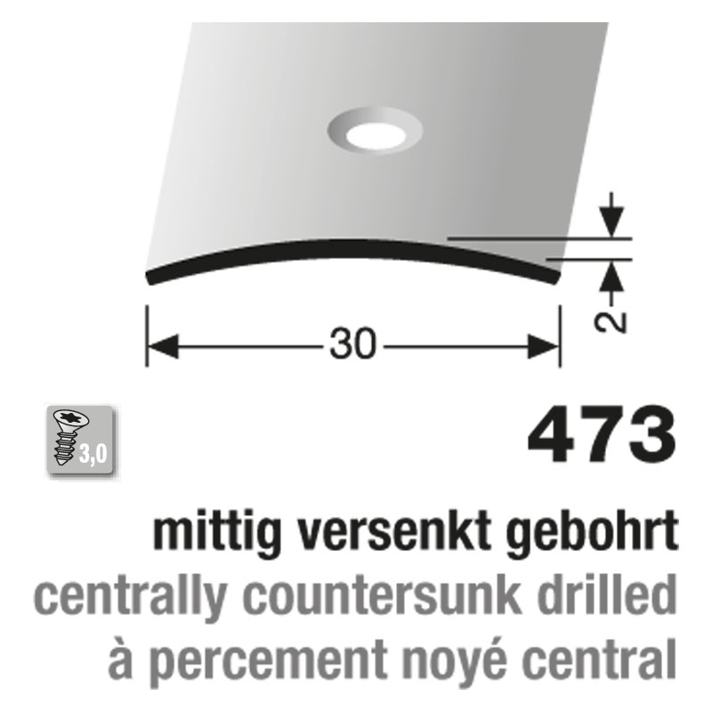 Küberit Übergangsprofil Typ 473, 90 cm, edelstahl (F8) Küberit Übergangsprofil Typ 473, 90 cm, edelstahl (F8)