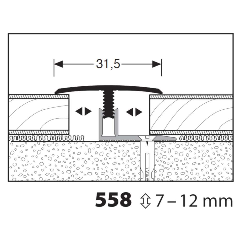 Küberit Übergangsprofil Mono-Clip Typ 558