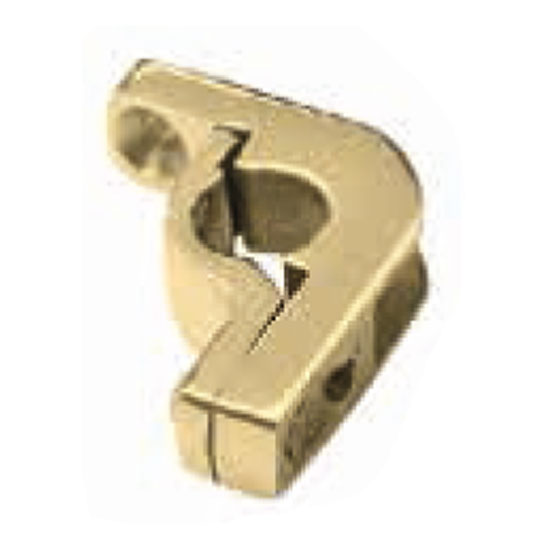 Küberit Treppenstangen Winkelöse für Ø 9 mm, seitlich offen, Messing poliert, paarweise