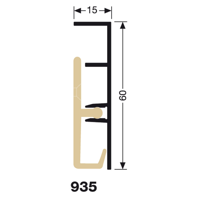 Küberit Alu Sockelleiste Typ 935, 250 cm, silber (F4) Küberit Alu Sockelleiste Typ 935, 250 cm, silber (F4)