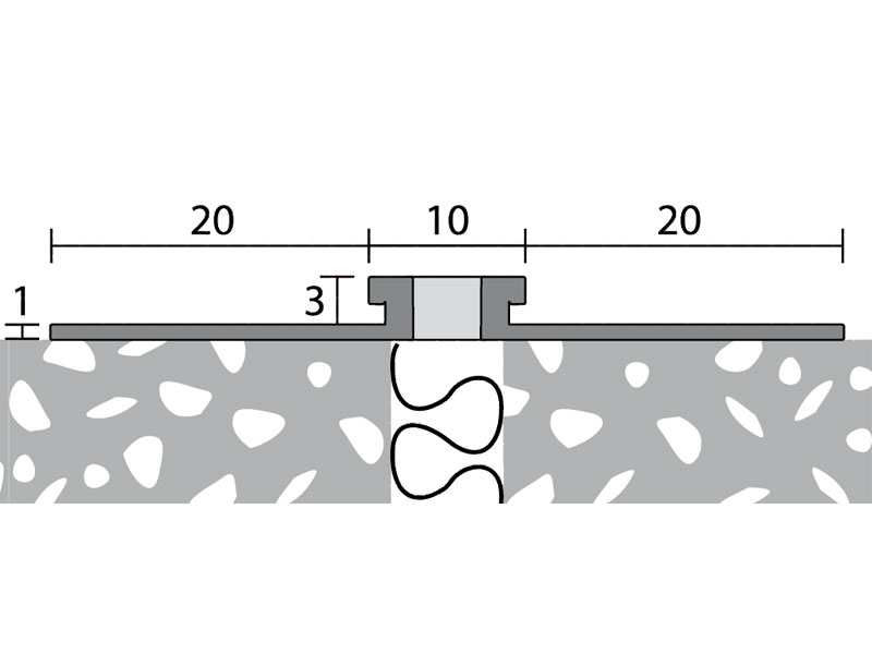 Prinz Alu Dehnfugenprofil Nr. 770 mit Silikonfuge 3 mm, grau, 300 cm