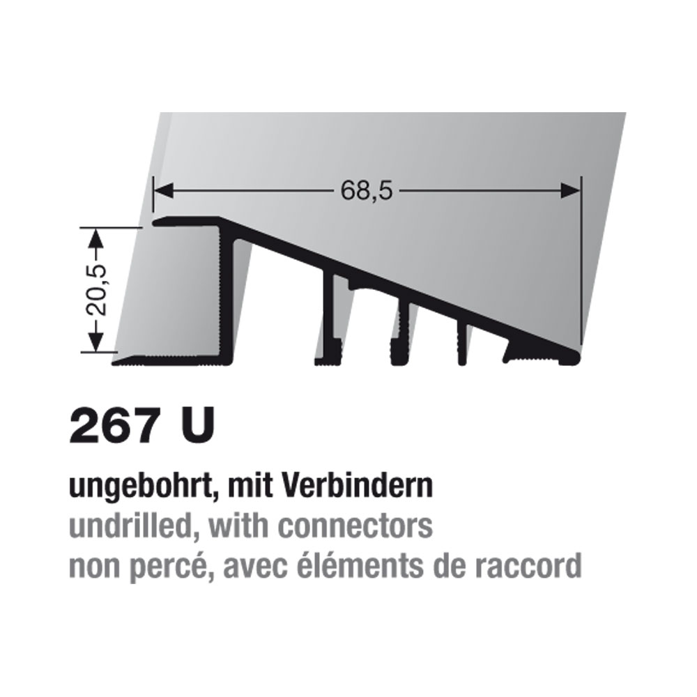 Küberit Rampenprofil 20,5 x 68,5 mm Typ 267 U Küberit Rampenprofil 20,5 x 68,5 mm Typ 267 U