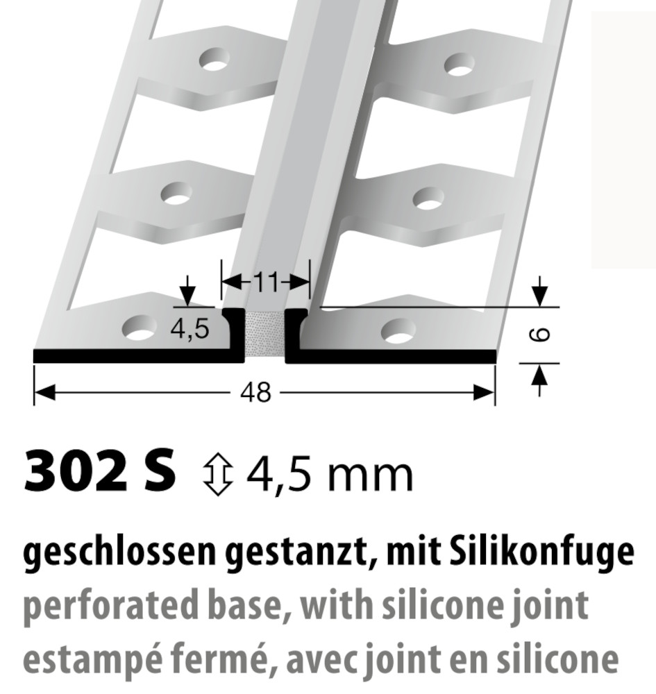 Küberit Edelstahl Dehnungsfugenprofil Typ 302 S, edelstahl, 4,5 mm, schwarz, 250 cm Küberit Edelstahl Dehnungsfugenprofil Typ 302 S, edelstahl, 4,5 mm, schwarz, 250 cm
