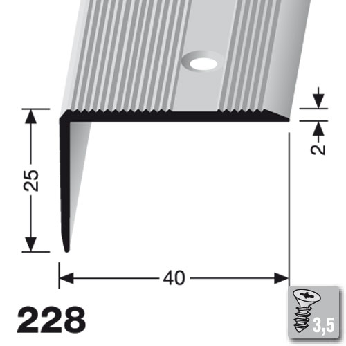 Küberit Alu Winkelprofil Typ 228, 40 x 25mm