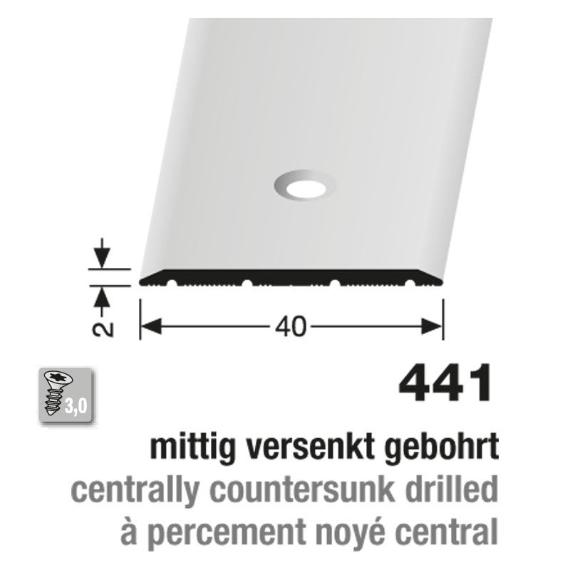 KÜBERIT Alu Übergangsprofil 40 mm 100 cm, edelstahloptik (F2G) KÜBERIT Alu Übergangsprofil 40 mm 100 cm, edelstahloptik (F2G)