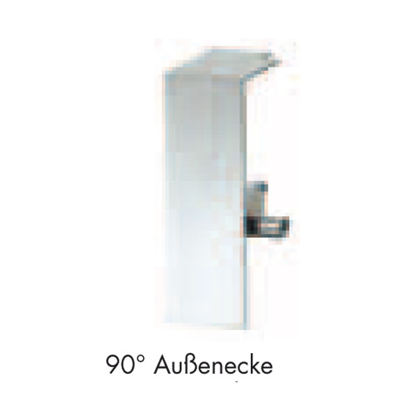 Küberit Alu Außenecke 90° für Sockelleiste Typ 935, edelstahloptik f.g. (F2G)