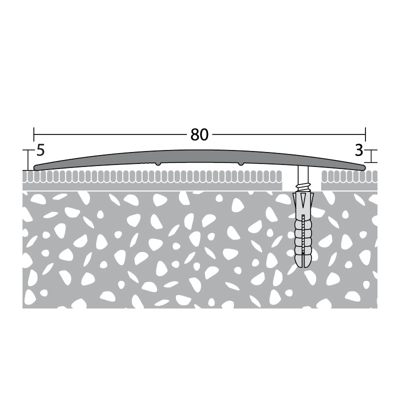 PRINZ Alu Übergangsprofil Nr. 118 S, 80 mm, 100 cm, edelstahloptik matt