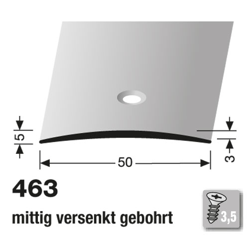 Küberit Alu Übergangsprofil 50 mm Typ 463, 100 cm, poliert (F3)