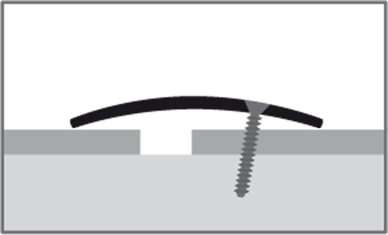 Küberit Übergangsprofil gewölbt Typ 473 S, seitlich gebohrt, 90 cm, edelstahl poliert (F8)