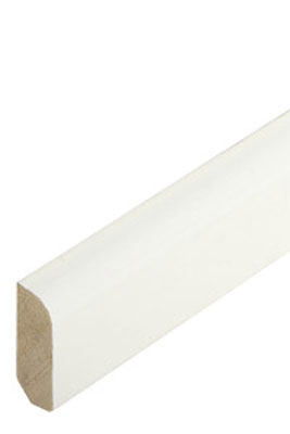 SÜDBROCK Sockelleiste Abachi 8 x 22 mm, RAL 9016 weiß lackiert, Längen á 200 cm