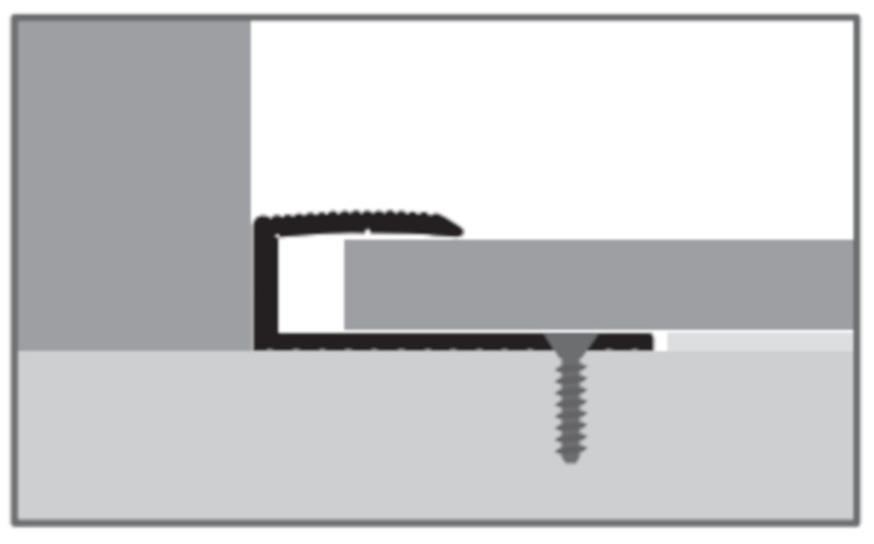 Küberit Alu Einfassprofil Typ 219, 21-22,2 mm, 90 cm, edelstahloptik (F2)