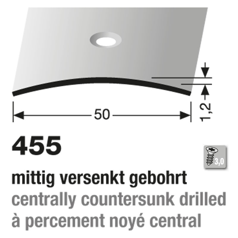 Küberit Übergangsprofil 50 mm, Typ 455, 90 cm, edelstahl (F8) Küberit Übergangsprofil 50 mm, Typ 455, 90 cm, edelstahl (F8)