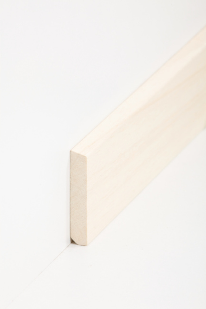 SÜDBROCK Holz Sockelleiste Abachi 10 x 58 mm, abgeschrägt, roh, Längen á  240 cm