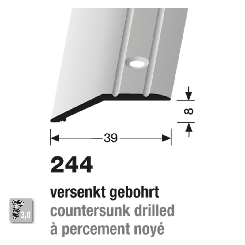 Küberit Abschlußprofil Typ 244 8 mm, 90 cm, bronze (F6) Küberit Abschlußprofil Typ 244 8 mm, 90 cm, bronze (F6)