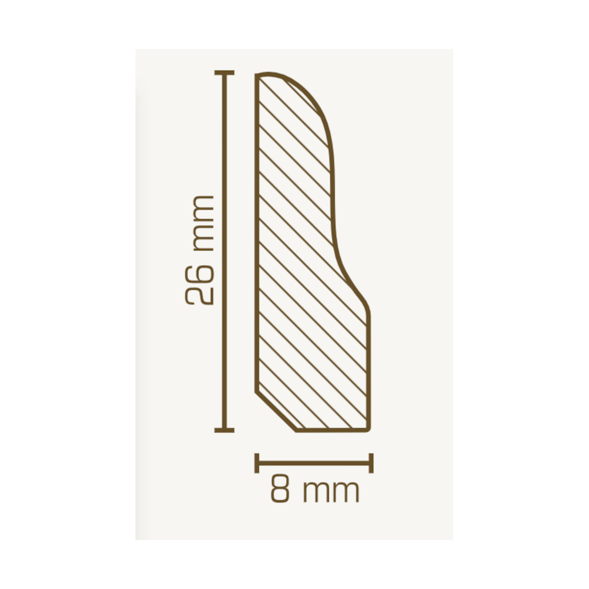 SÜDBROCK Hbg.-Profil Sockelleiste 8 x 26 mm, weiß lackiert, Längen á 200 cm