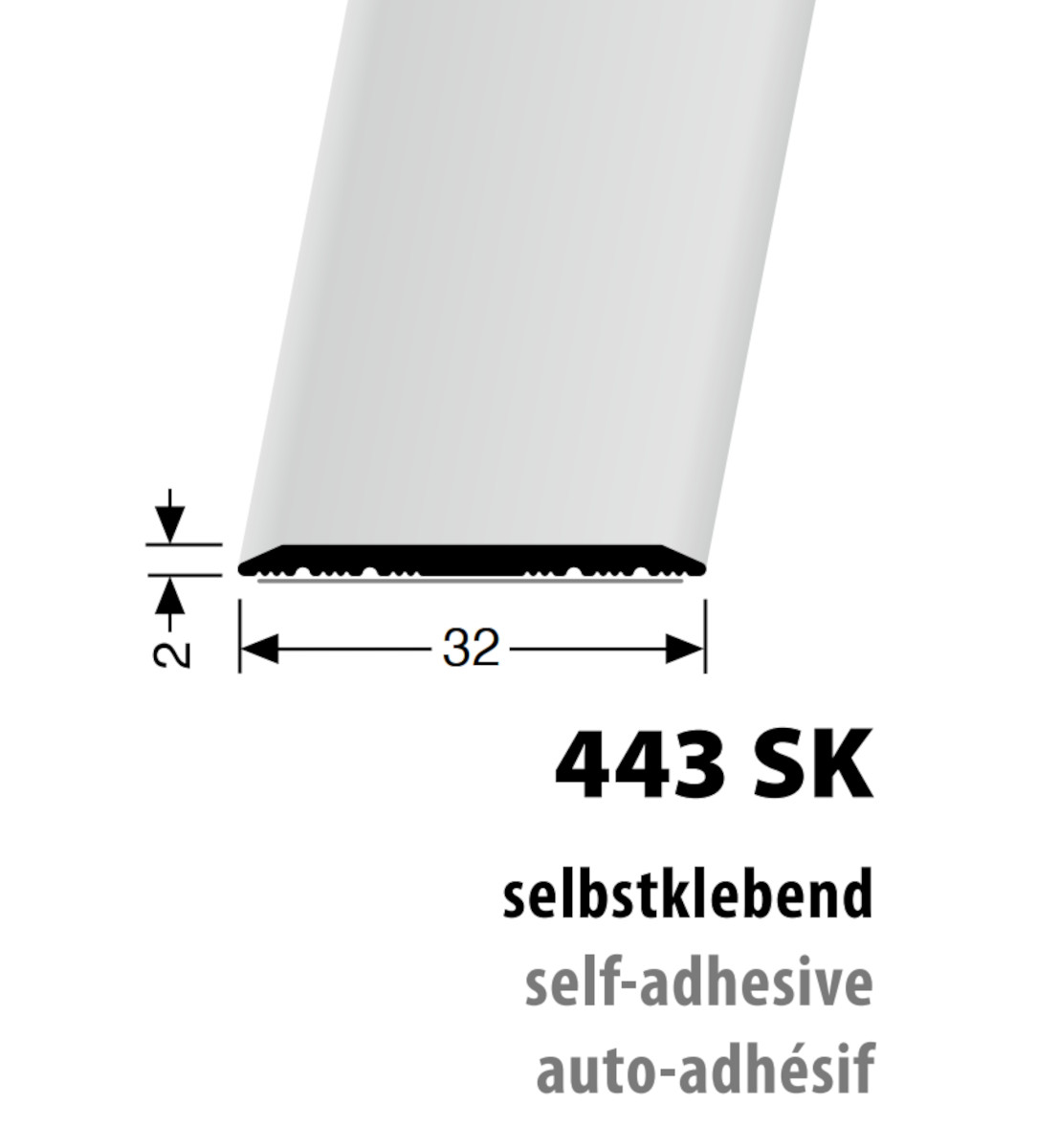 Küberit Alu Übergangsprofil 32 mm, Typ 443 SK, 100 cm, edelstahloptik f.g. (F2G) Küberit Alu Übergangsprofil 32 mm, Typ 443 SK, 100 cm, edelstahloptik f.g. (F2G)