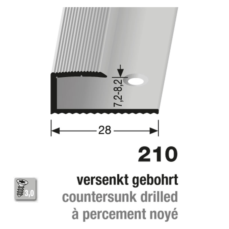 Küberit Alu Einfassprofil Typ 210, 7,2-8,2 mm, 270 cm, bronze (F6) Küberit Alu Einfassprofil Typ 210, 7,2-8,2 mm, 270 cm, bronze (F6)