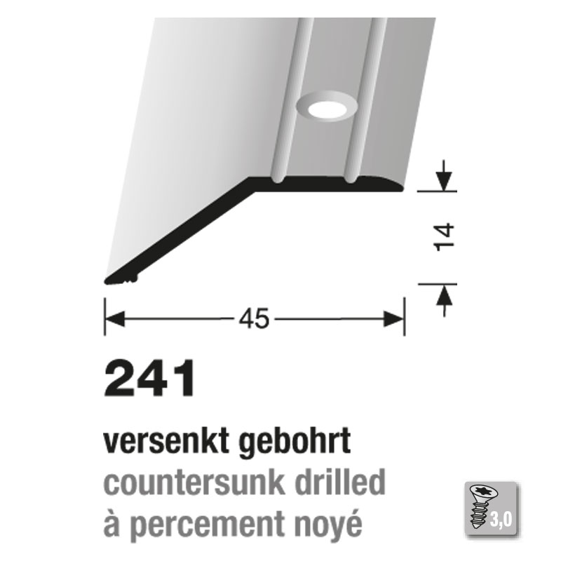 Küberit Abschlußprofil Typ 241, 14 mm, 300 cm, silber (F4) Küberit Abschlußprofil Typ 241, 14 mm, 300 cm, silber (F4)