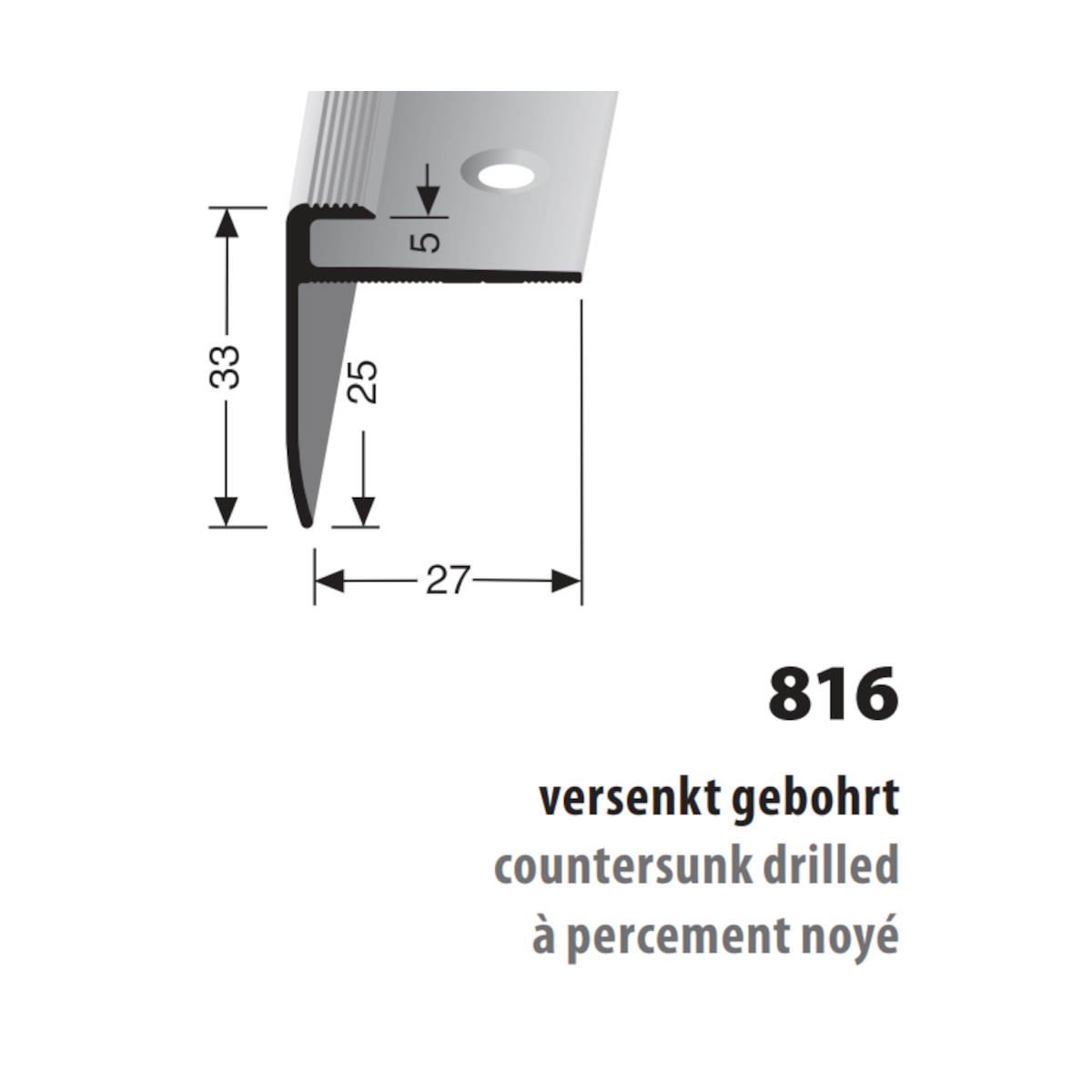 Küberit Alu Einfassprofil (Treppenkantenprofil) Typ 816 Küberit Alu Einfassprofil (Treppenkantenprofil) Typ 816