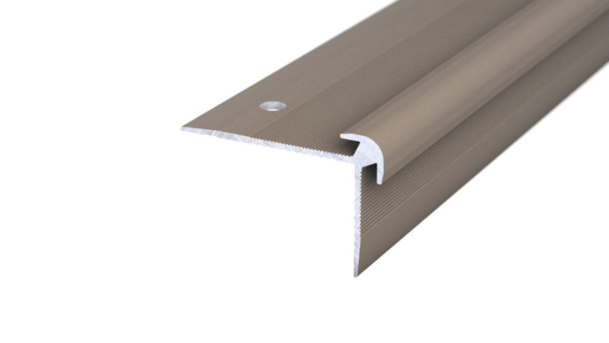PRINZ Treppenkantenprofil mit Einschub Nr. 289, 41 x 27 mm, 500 cm, edelstahloptik matt PRINZ Treppenkantenprofil mit Einschub Nr. 289, 41 x 27 mm, 500 cm, edelstahloptik matt